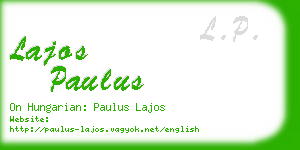 lajos paulus business card